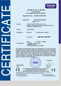 Enkarl Outdoor Lighting Products certificate - CE-LVDcertification 1
