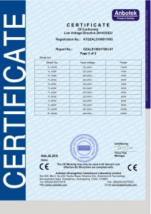 Enkarl Outdoor Lighting Products certificate - CE-LVDcertification 2