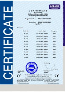 Enkarl Outdoor Lighting Products certificate - CEcertification 2