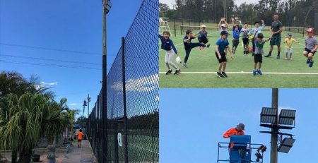 Azure LED Floodlight For Sylvania Water Tennis Court LED Lighting Project