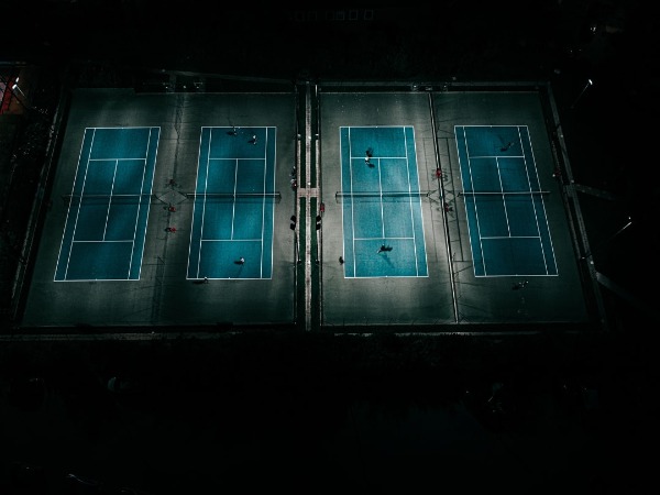 Tennis court lighting solution